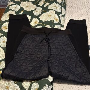 Athleta Black Quilted Track Pants